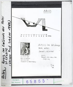 Vorschaubild Arles: Saint-Césaire, Apsisreste, Skizze Wolfgang Schöne 1959 